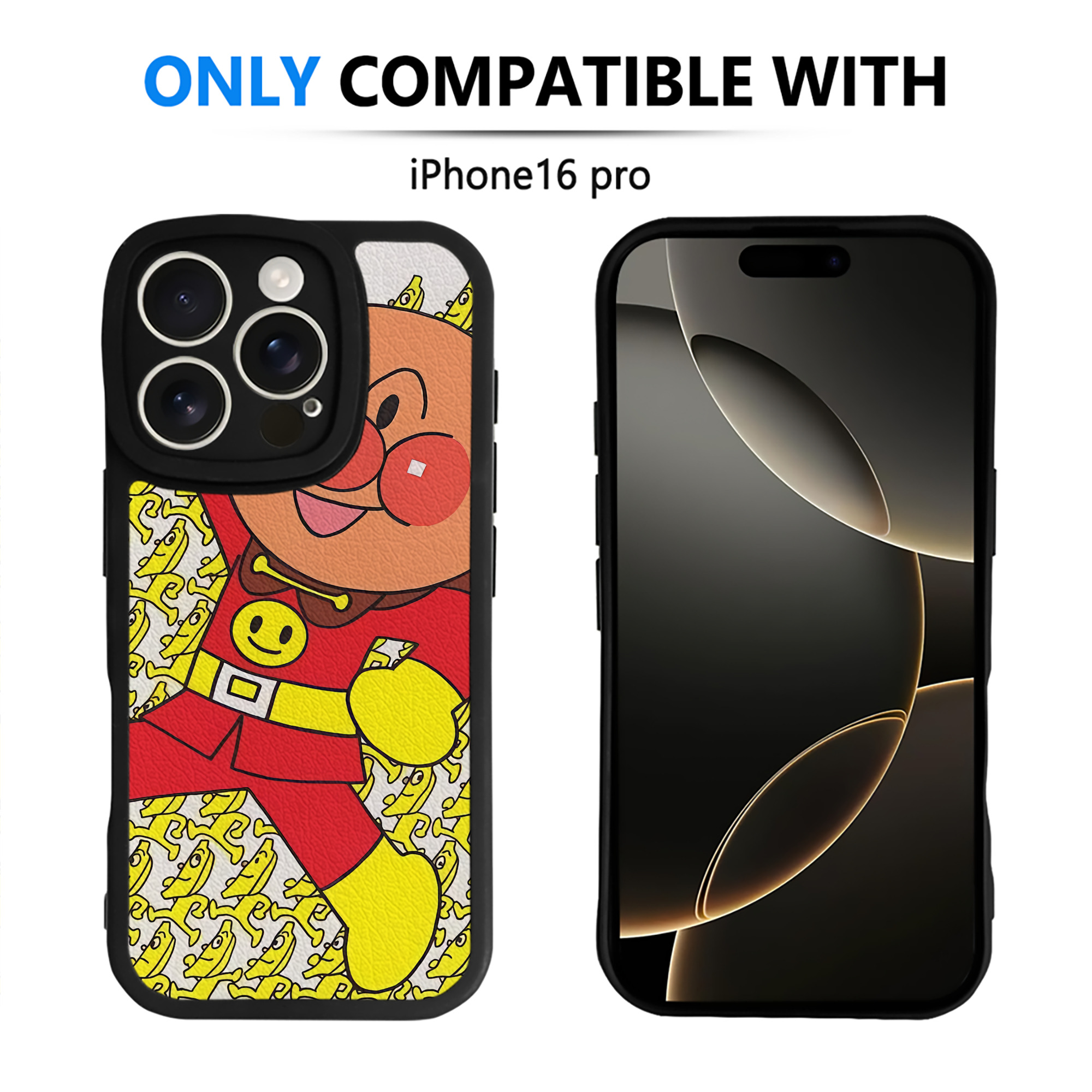 （画像用） アンパンマン Anpanman 【iPhone 16シリーズ対応】シリコンスマホケース（レザー調） 材質：シリコン